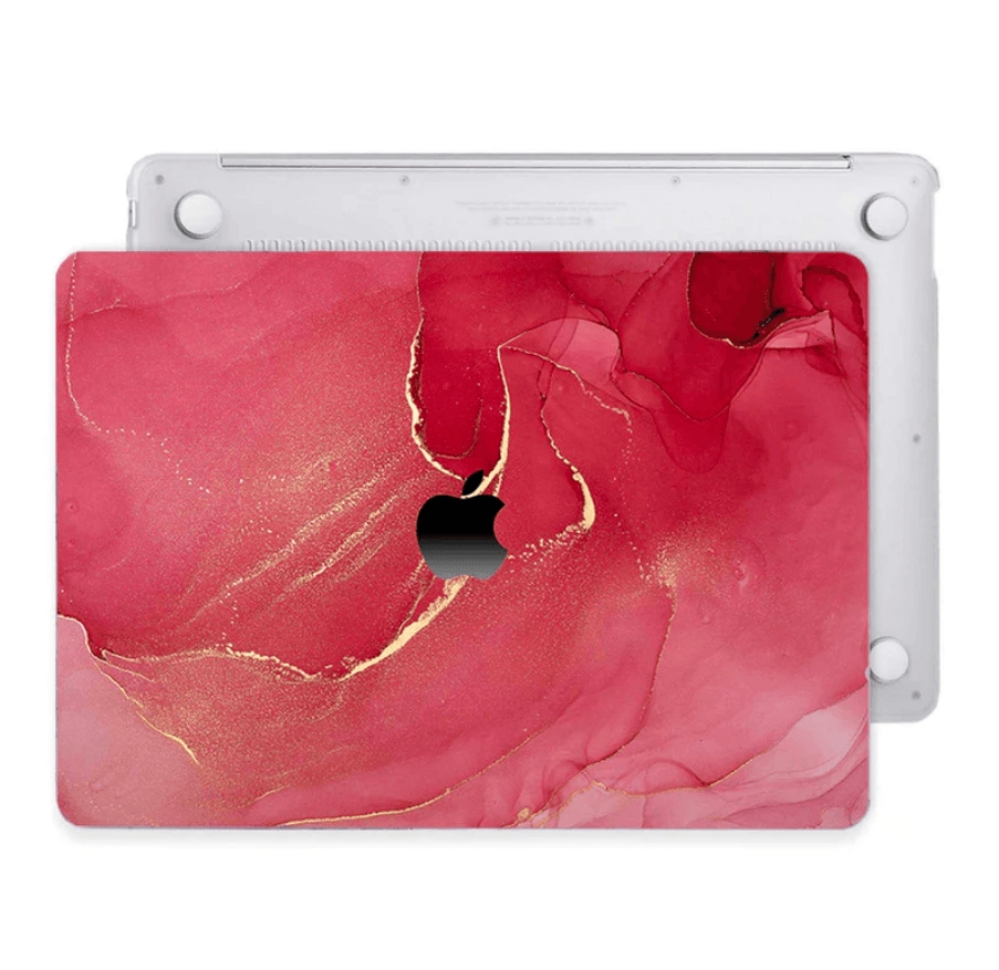COQUE MACBOOK – MARBRE ROUGE RUBIS – MACBOOK AIR 13 (2022-2024) – A2681/A3113