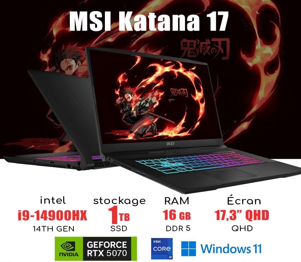 pc neuf MSI KATANA 17 i9 14Th GEN 5070