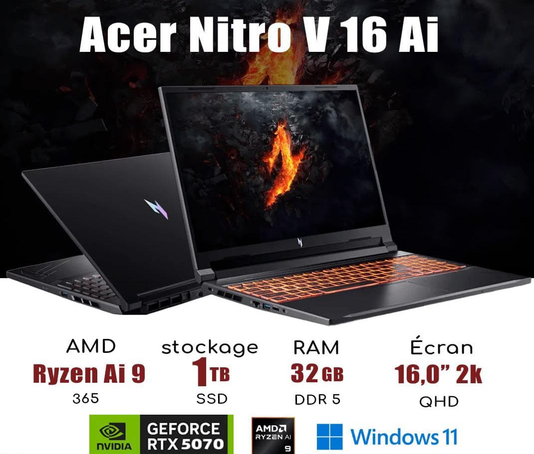 pc neuf ACER NITRO V16 Ai RYZEN Ai 9 5070
