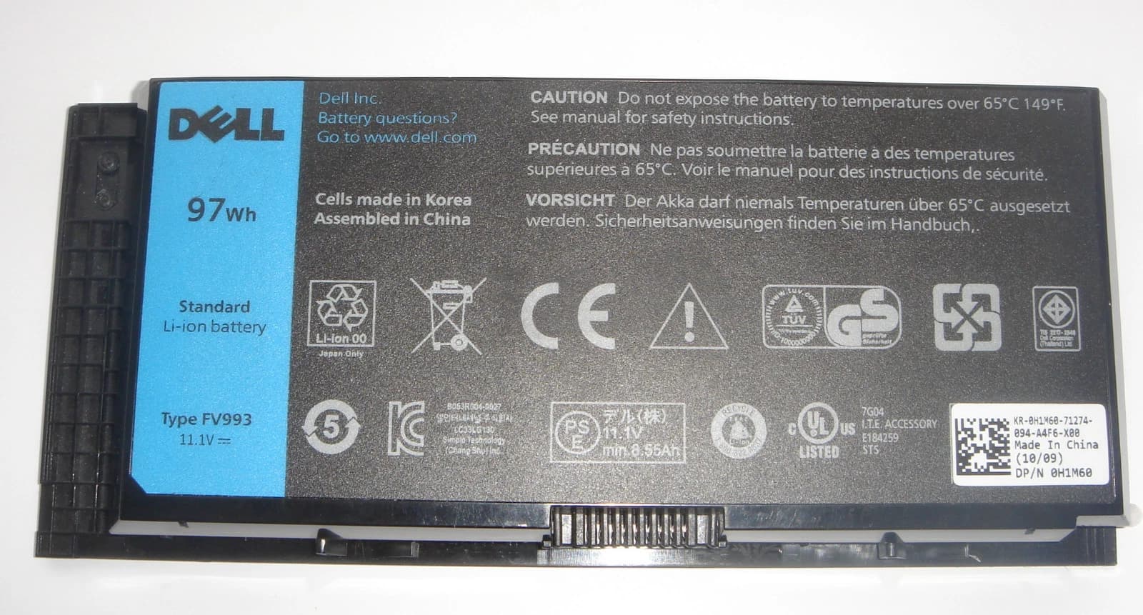 BATTERY Dell 09GP08 0FV993 0JHYP2 0PG6RC FV993 JHYP2 R7PND TN1K5 Battery-