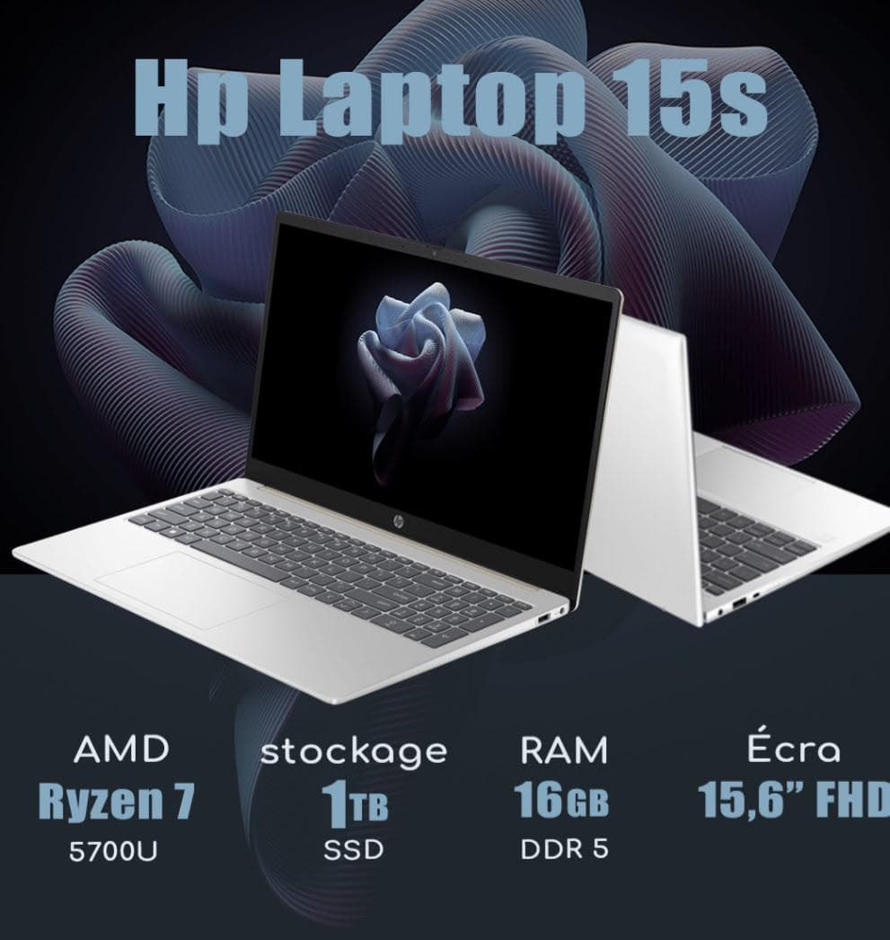 pc neuf HP LAPTOP 15S AMD RYZEN 7 5700U