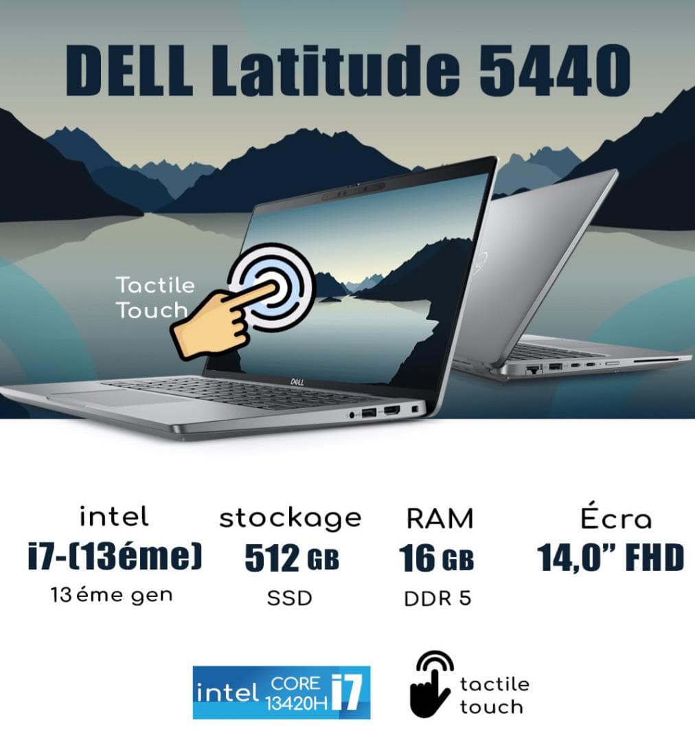 pc neuf DELL LATITUDE 5440 i7 13TH GEN TACTIL
