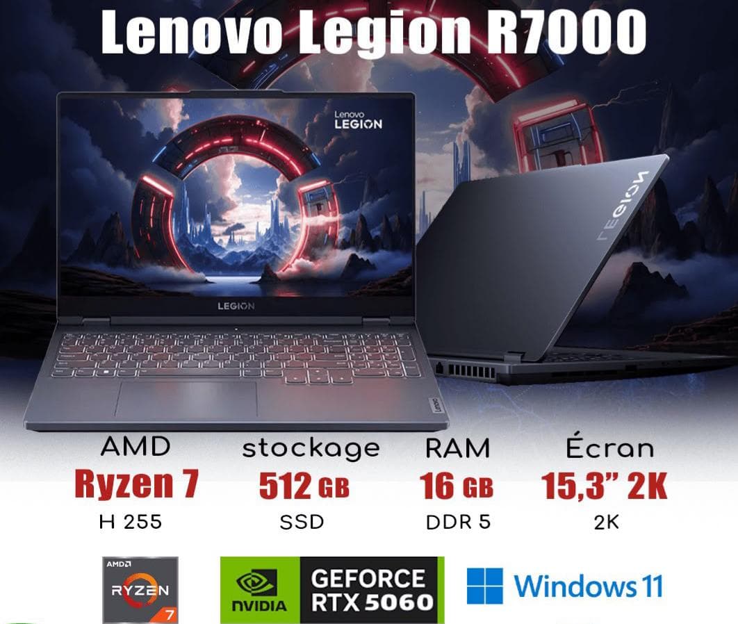 pc neuf lenovo legion R7000 Ryzen 7 H 255 RTX 5060